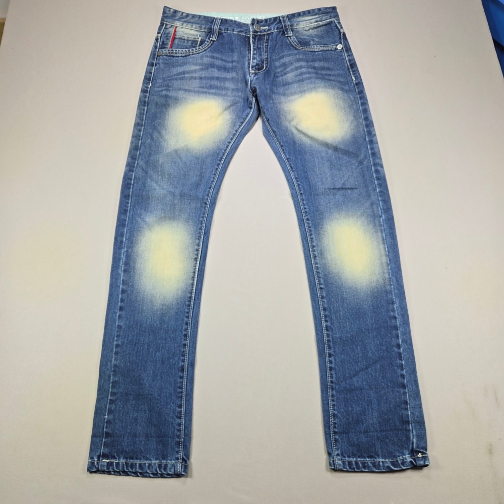 Tommy Hilfiger Jeans Faded Sandblasted Straight Blue Denim Mens 36